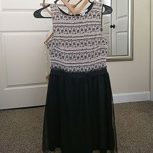 Black & Ivory Midi Dress